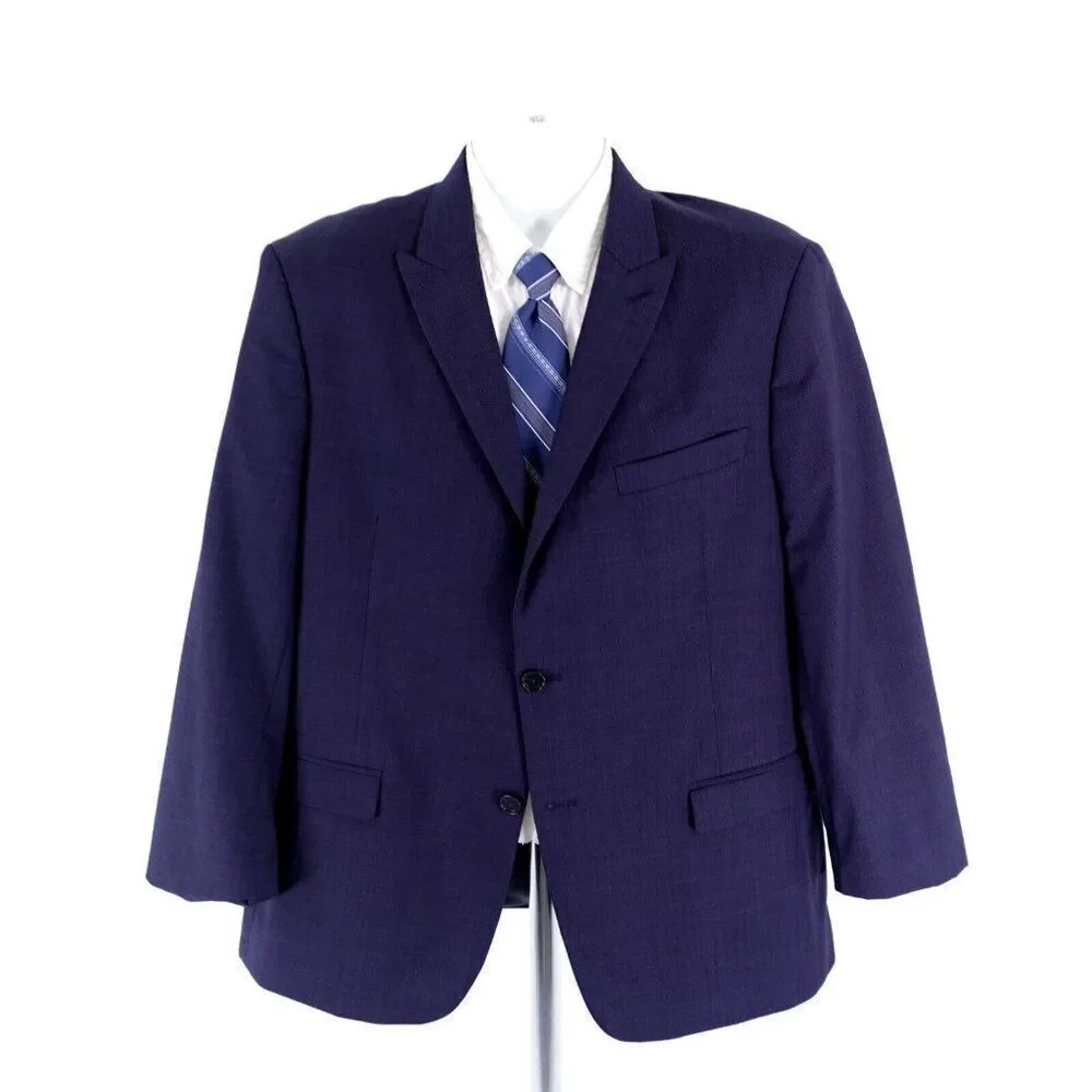 Tommy Hilfiger Wool Polka Dot Peak Lapel‎ 2 Button Suit Jacket 42R Or Slim 44R